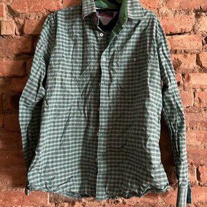 Men's Green plaid shirt Large Slim fit